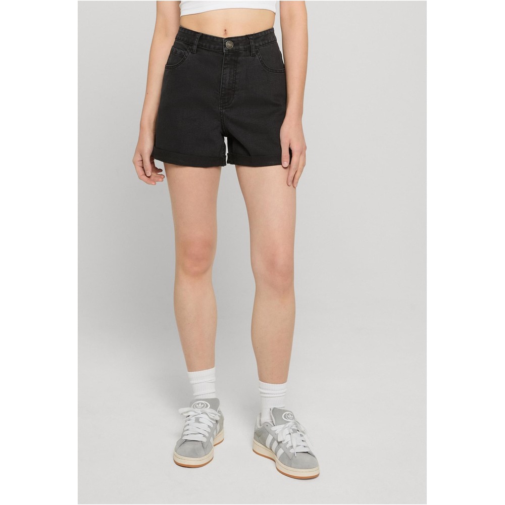 Urban Classics - High Waist Denim Shorts - Black
